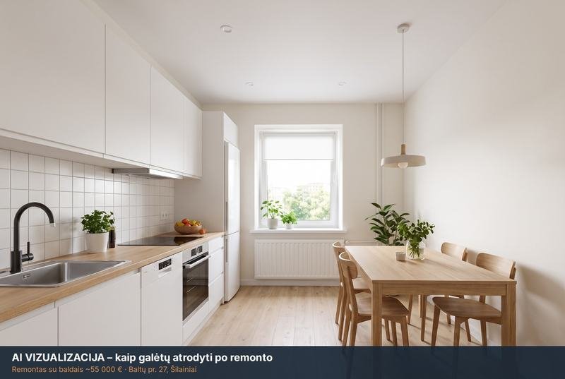 AI vizualizacija: virtuvė po remonto – Baltų pr. 27, Šilainiai